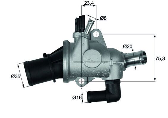 Thermostat d'eau alfa 147 /156 00> 2.0 jts — Réf. MHL TI 174 88