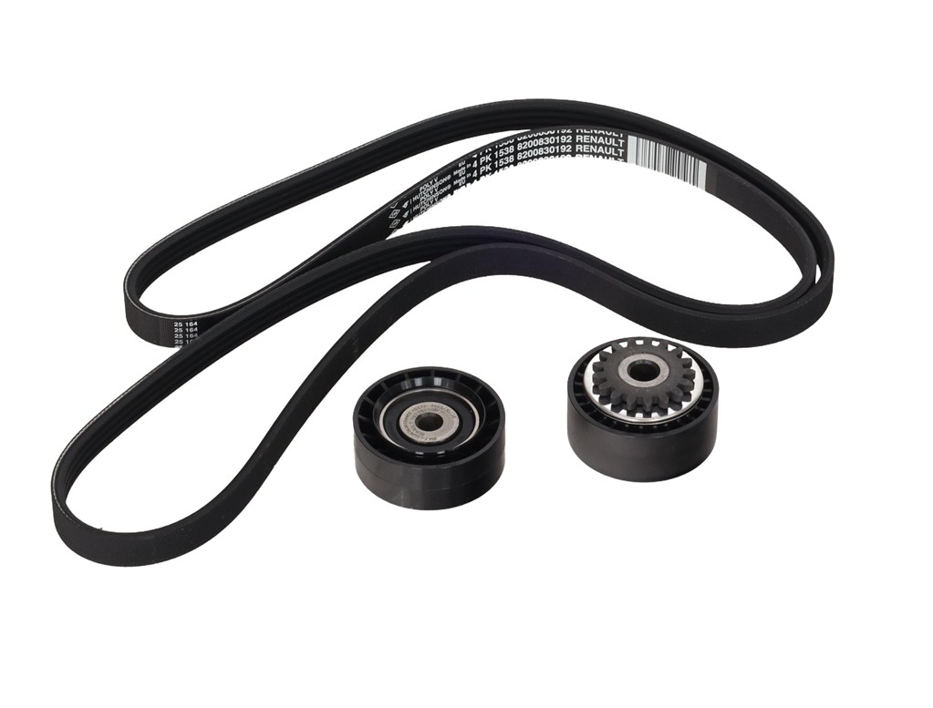 Courroie trapézoïdale à nervures Renault Kangoo I 97> 1.2 8/16V nap. z zeb. complet+4PK1538 — Réf. OR 7701477533