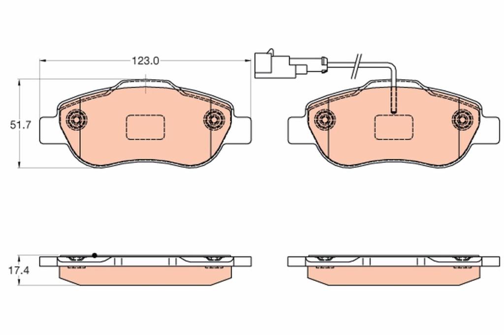 Plaquettes de frein Fiat Panda 12> avant — Réf. TRW GDB2039