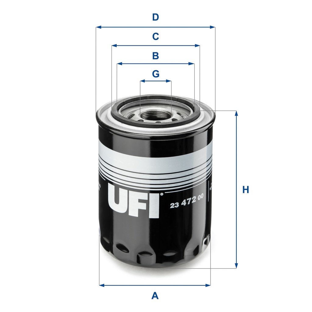 Filtre à huile - Hyundai Galloper 2.5D/ h 2.5CRDI/ 15> — Réf. UFI 23.472.00